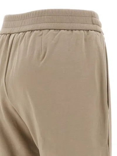 Brunello Cucinelli Elastic Waistband Rolled Cuffs Side Pockets In Brown