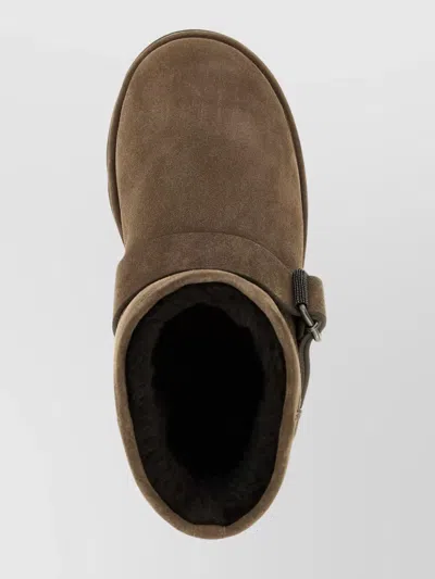 Brunello Cucinelli Flat Sole Suede Ankle Boots