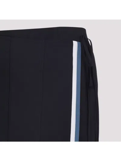 Marni Wool Midi Skirt With Pleats And Tie In Blue