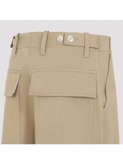 Marni Rose Embroidered Cotton Gabardine Pants In Nude
