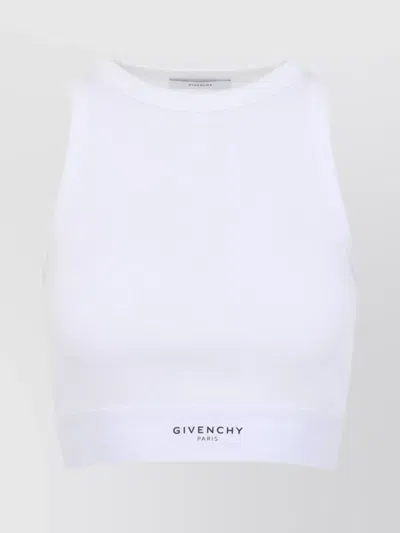 Givenchy Cropped Tank Top In Cotton With Band Clothing In White