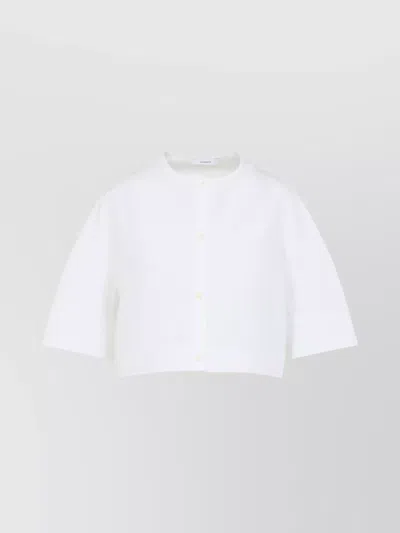 Givenchy Short-sleeved Cropped Shirt In White