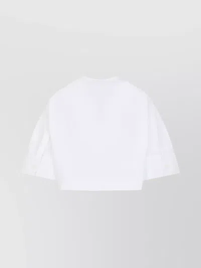 Givenchy Short-sleeved Cropped Shirt In White