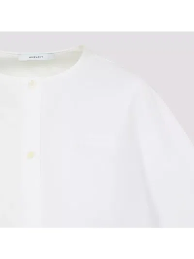 Givenchy Short-sleeved Cropped Shirt In White