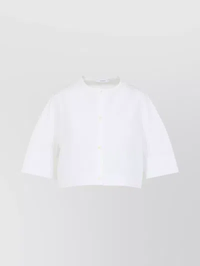 Givenchy Short-sleeved Cropped Shirt In White