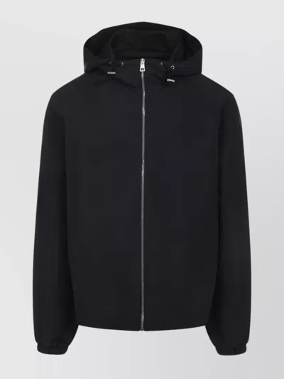 Givenchy Drawstring Hooded Windbreaker Jacket In Black
