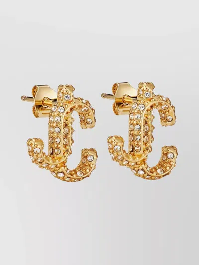 Jimmy Choo Crystal-embellished Jc Stud Earrings