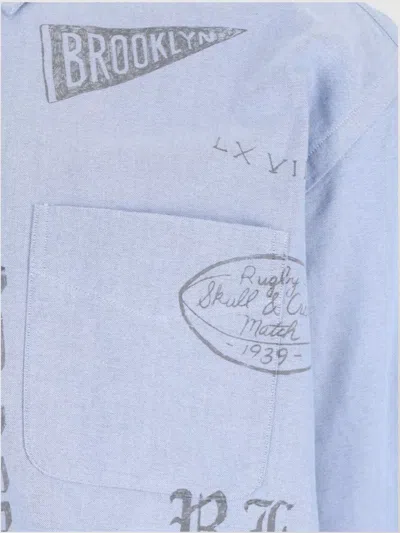 Polo Ralph Lauren Casual Shirt With Graphic Print And Chest Pocket In Blue