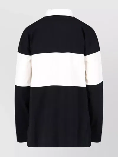 Polo Ralph Lauren Short Sleeves With Contrasting Collar And Striped Pattern In Black