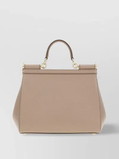 Dolce & Gabbana Structured Top Handle Handbag With Gold-tone Hardware