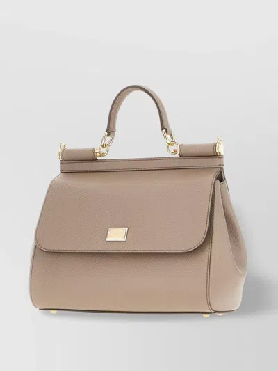 Dolce & Gabbana Structured Top Handle Handbag With Gold-tone Hardware