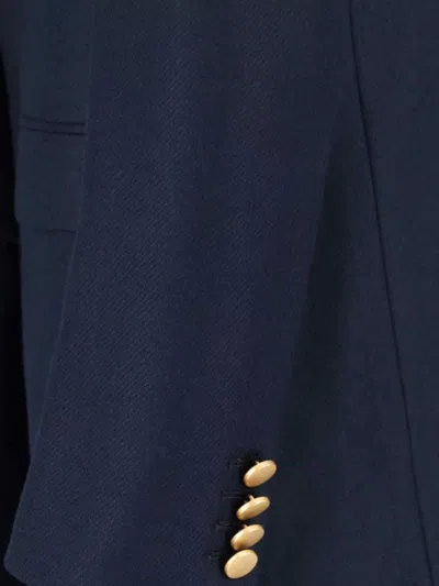 Tagliatore Tailored Double-breasted Jacket With Gold Buttons In Blue