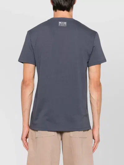 Fendi Cotton T-shirt With Ff Detail In Blue
