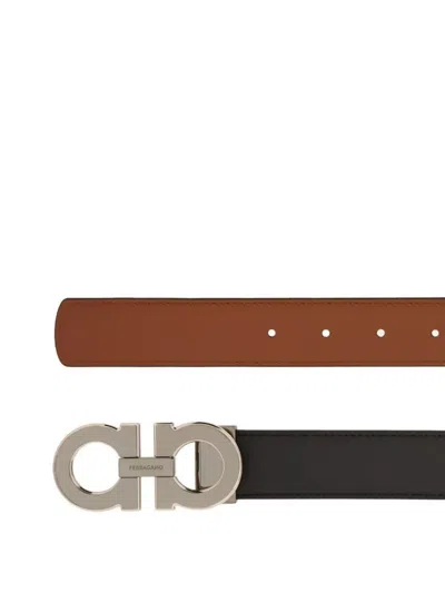 Ferragamo Reversible Adjustable Buckle Belt In Multi
