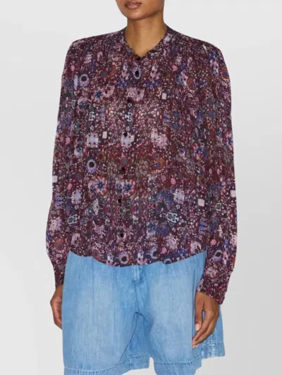 Isabel Marant Étoile Lightweight Long Sleeve Printed Top In Multi