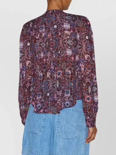 Isabel Marant Étoile Lightweight Long Sleeve Printed Top In Multi