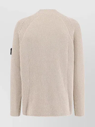 Stone Island Men Certified Virgin Wool And Cotton Sweater In Neutral