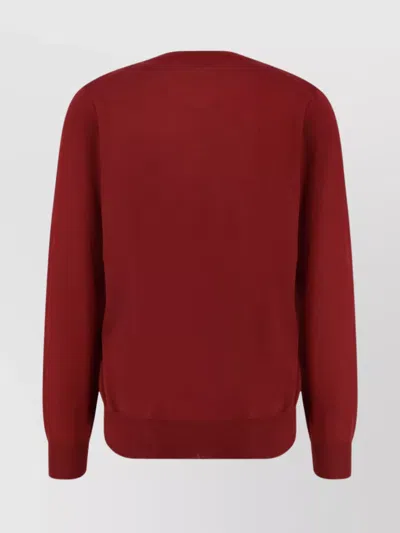 Brunello Cucinelli Cashmere And Silk Crew-neck Sweater In Red
