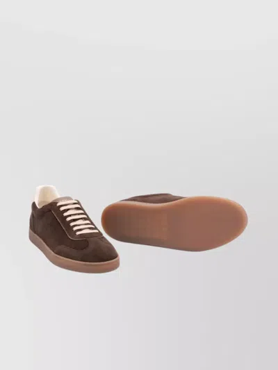 Brunello Cucinelli Suede Low-top Sneakers Contrast Detail