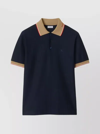 Burberry Men's Cotton Polo Shirts In Black