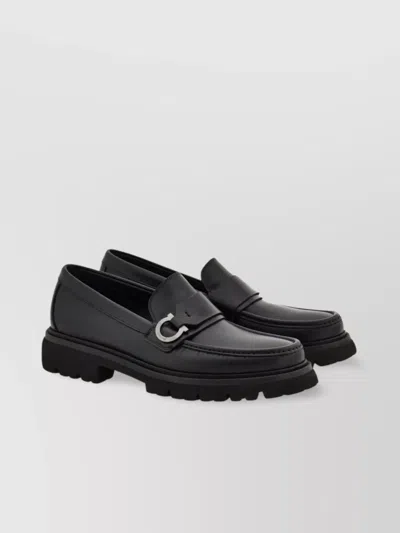 Ferragamo Almond Toe Chunky Sole Loafer