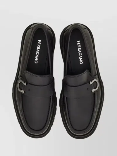 Ferragamo Almond Toe Chunky Sole Loafer