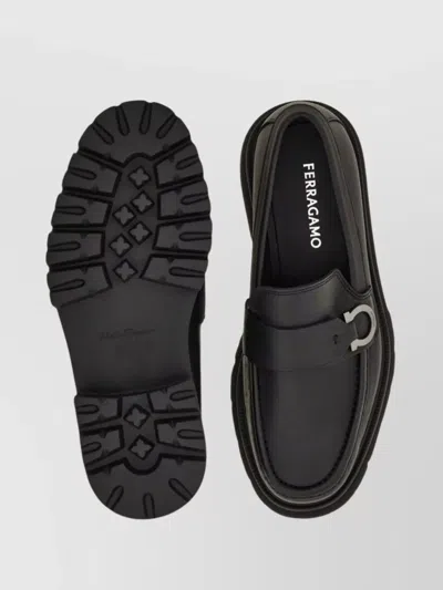 Ferragamo Almond Toe Chunky Sole Loafer