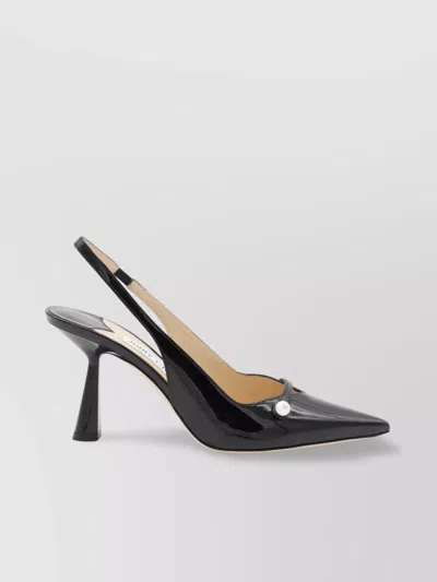 Jimmy Choo Amita 85 Patent Leather Slingback Pumps In Black