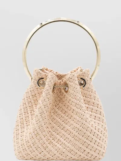 Jimmy Choo Round Handle Bucket Bag With Pearl Embellishment