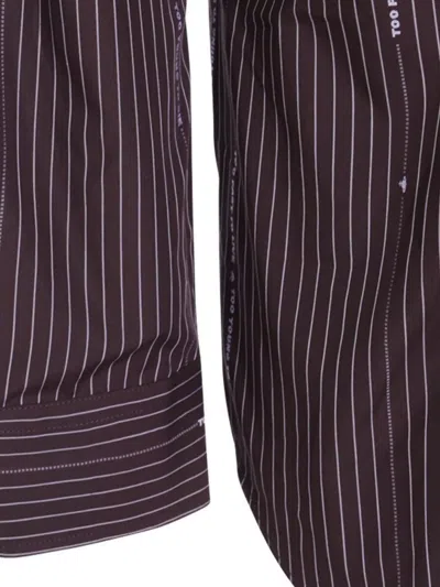 Vivienne Westwood Striped Pattern Button-down Collar Long Sleeves Shirt In Purple