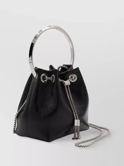Jimmy Choo Eyelet Chain Bucket Bag With Metallic Handle