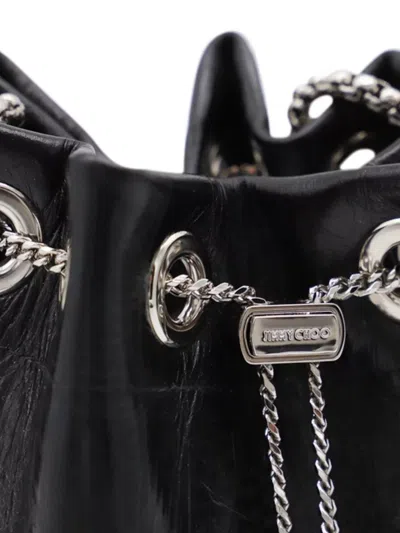 Jimmy Choo Eyelet Chain Bucket Bag With Metallic Handle
