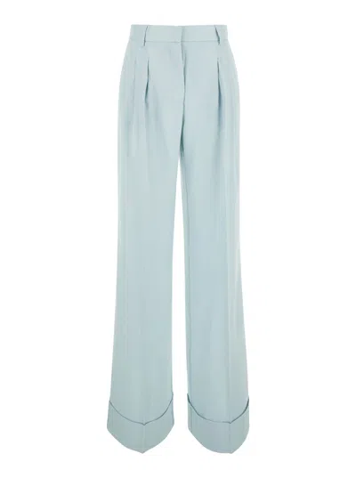 The Andamane Light Blue Straight Pants With Pinces In Line Blend In Blue