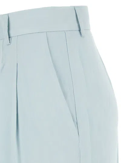 The Andamane Light Blue Straight Pants With Pinces In Line Blend In Blue