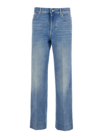 Valentino Women Pantalone In Denim | Solid | Denim Lav. Blu Medio