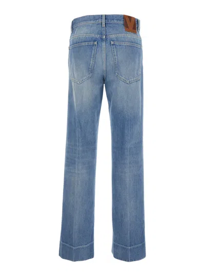 Valentino Women Pantalone In Denim | Solid | Denim Lav. Blu Medio