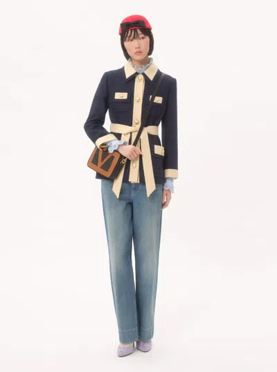 Valentino Women Pantalone In Denim | Solid | Denim Lav. Blu Medio