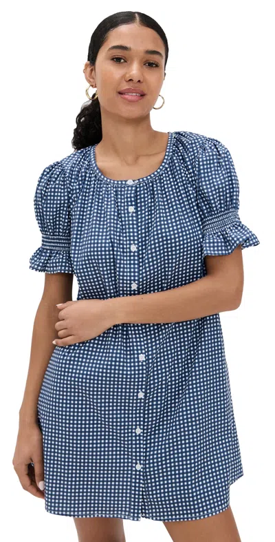 Addison Bay Sailor Dress Navy Gingham In Blue