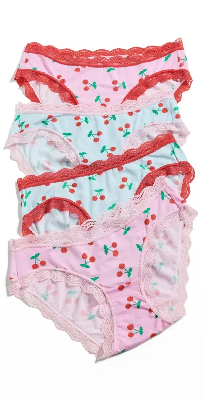 Stripe & Stare Original Knickers Four Pack Cherryade In Pink