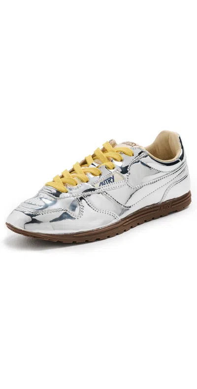 Autry Windspin Low Sneakers Mirror/nyl Silv/ivory