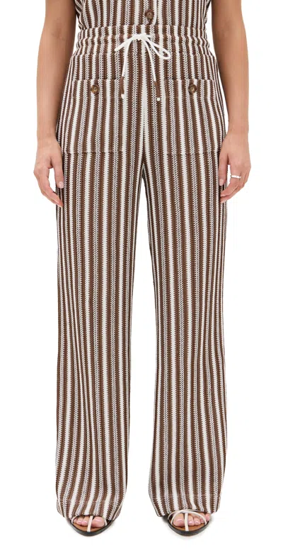 Veronica Beard Jean Zosia Pants White/brown