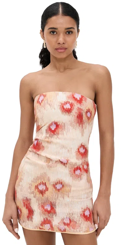 Sir Fiorella Strapless Mini Dress Petalo Lumina In Pattern