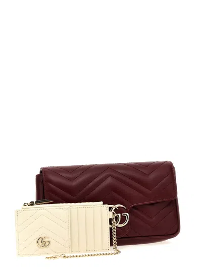 Gucci Gg Marmont Mini Crossbody Bag In Red