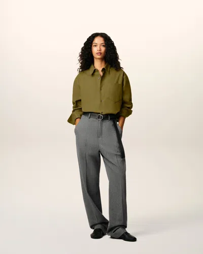 Ami Alexandre Mattiussi Green Cotton Embossed Ami De Coeur Boxy Shirt Green In Green