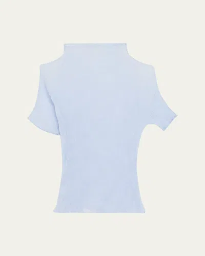 Issey Miyake Short-sleeve Plisse Chiffon Blouse