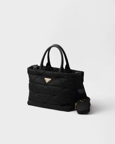 Prada Mittelgrosse Tote Bag Aus Gepolstertem Re-nylon Und Leder