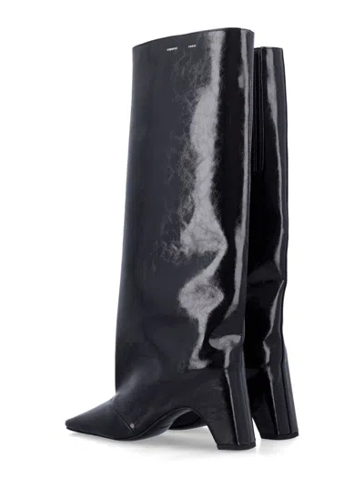 Coperni Bridge 85mm Leather Knee-high Boots In Black