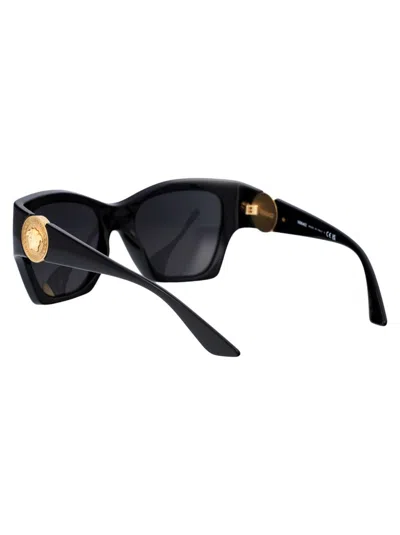Versace Logo-plaque Cat-eye Frame Sunglasses In Black