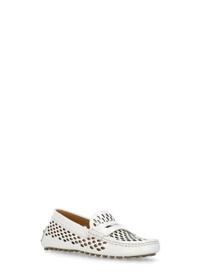 Tod's White Leather Loafers