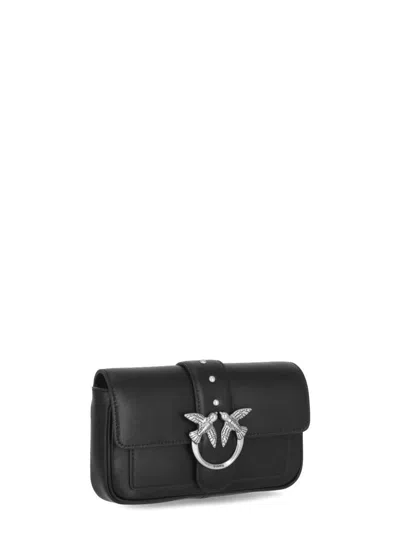 Pinko Black Leather Shoulder Bag